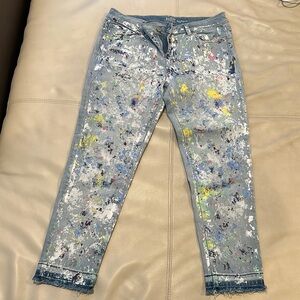 Soho Artistic Splatter Ankle Jeans